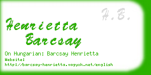 henrietta barcsay business card